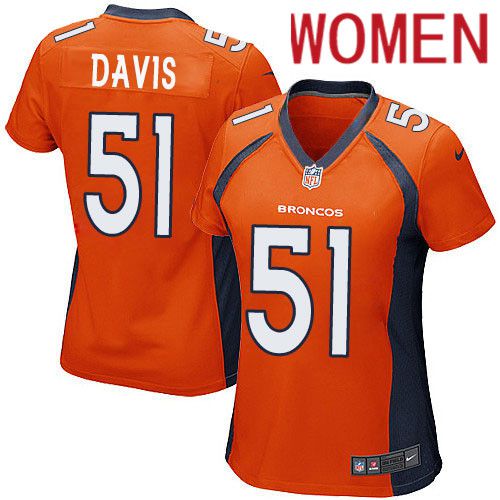 Women Denver Broncos #51 Todd Davis Nike Orange Game Player NFL Jersey